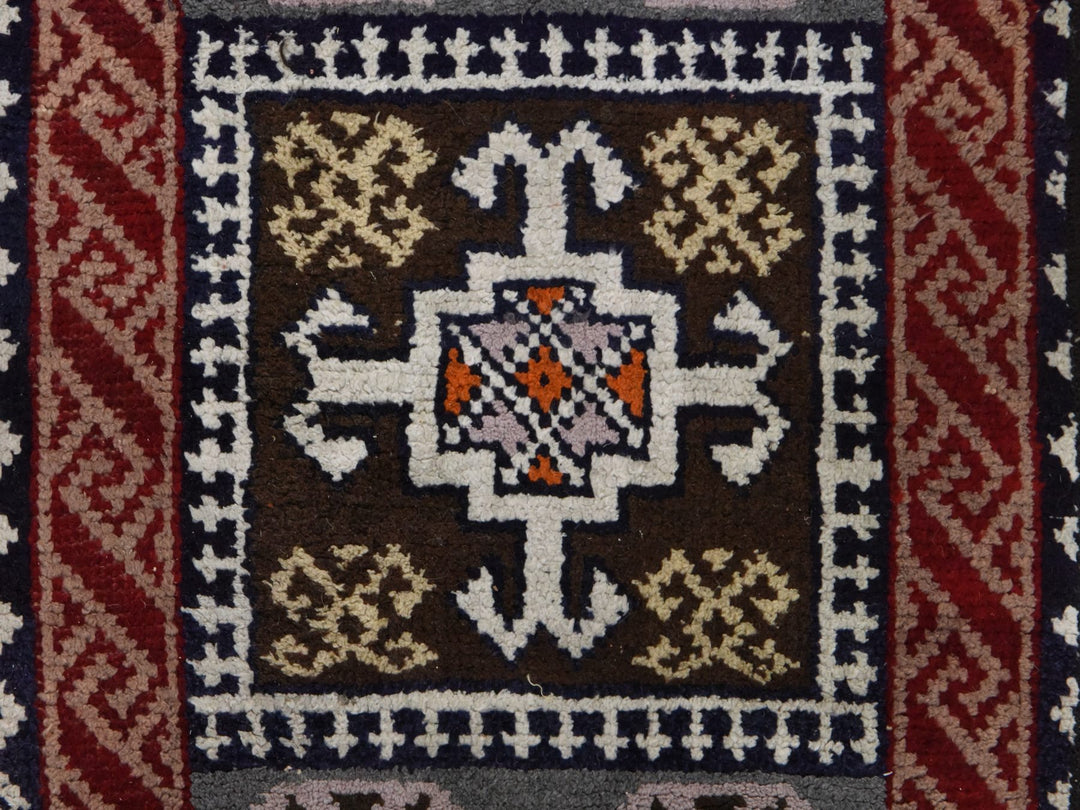 1'8" x 8'0" Vintage Hand Knotted Grey Wool Runner Oriental Rug - MOA10278591