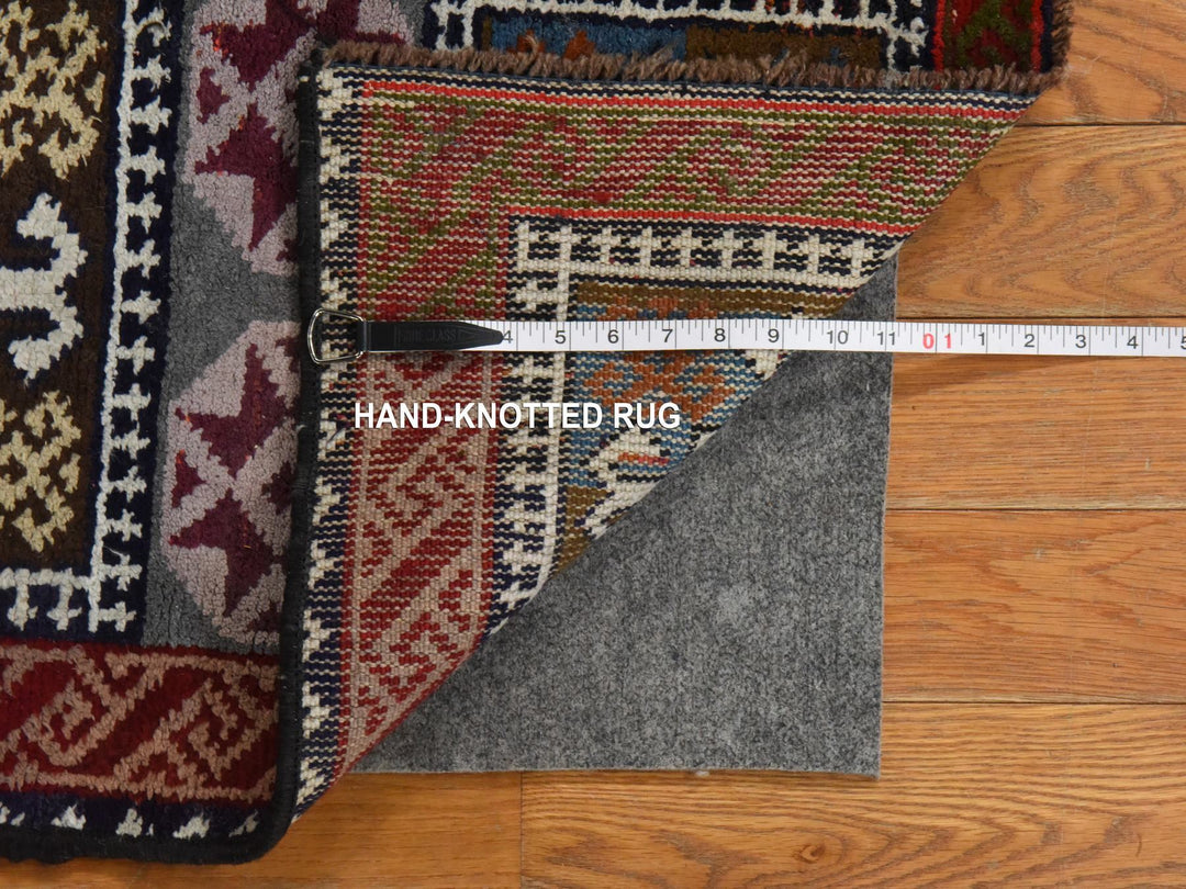 1'8" x 8'0" Vintage Hand Knotted Grey Wool Runner Oriental Rug - MOA10278591