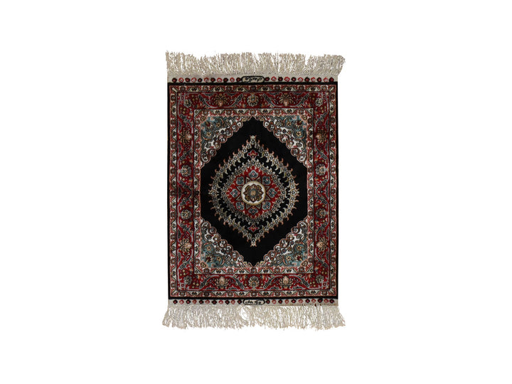 1'6" x 2'0" New Hand Knotted Brown Silk Rectangle Oriental Rug - MOA10278592