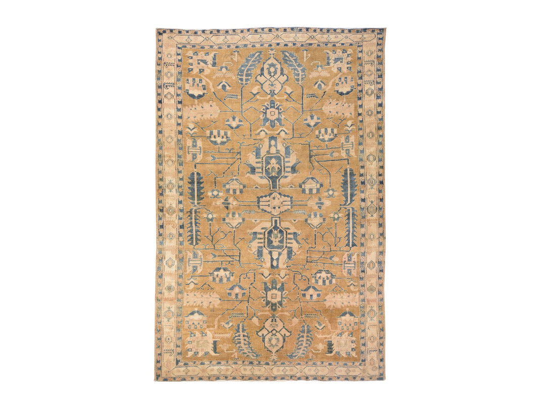 9'1" x 14'0" New Hand Knotted Green Wool Rectangle Oriental Rug - MOA10278595