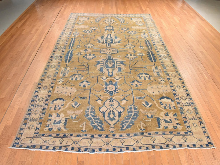 9'1" x 14'0" New Hand Knotted Green Wool Rectangle Oriental Rug - MOA10278595