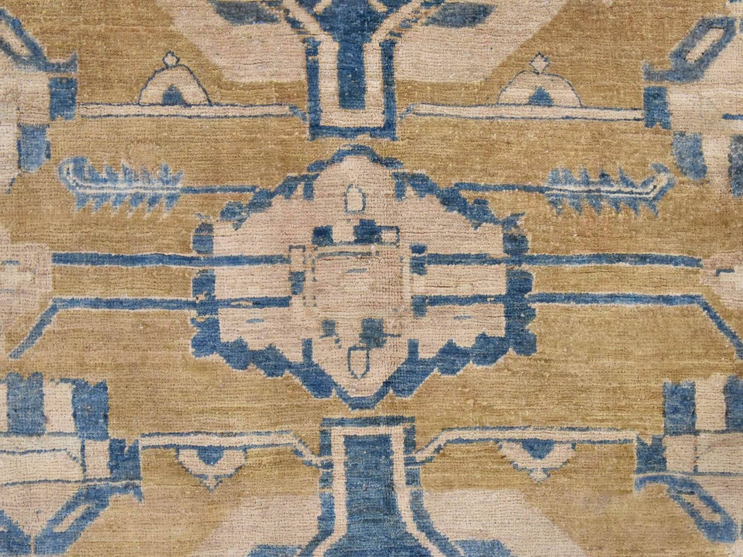 9'1" x 14'0" New Hand Knotted Green Wool Rectangle Oriental Rug - MOA10278595