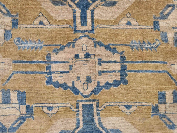 9'1" x 14'0" New Hand Knotted Green Wool Rectangle Oriental Rug - MOA10278595