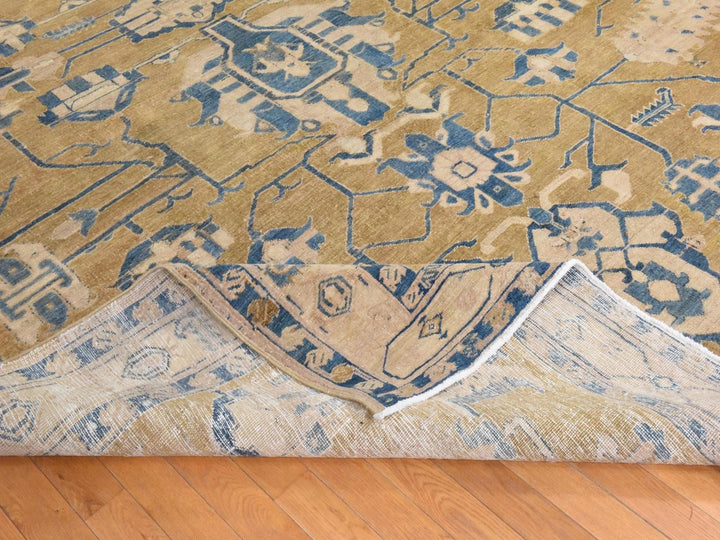 9'1" x 14'0" New Hand Knotted Green Wool Rectangle Oriental Rug - MOA10278595