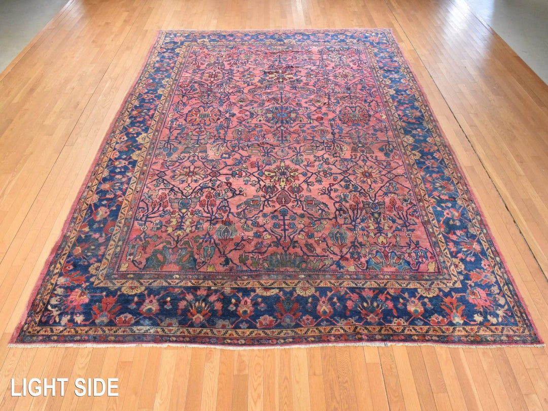 10'6" x 13'0" Vintage Hand Knotted Red Wool Rectangle Oriental Rug - MOA10278597