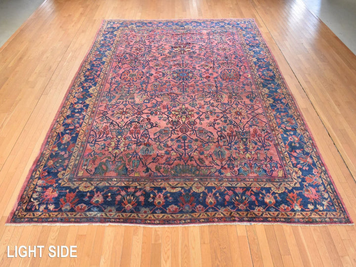 10'6" x 13'0" Vintage Hand Knotted Red Wool Rectangle Oriental Rug - MOA10278597