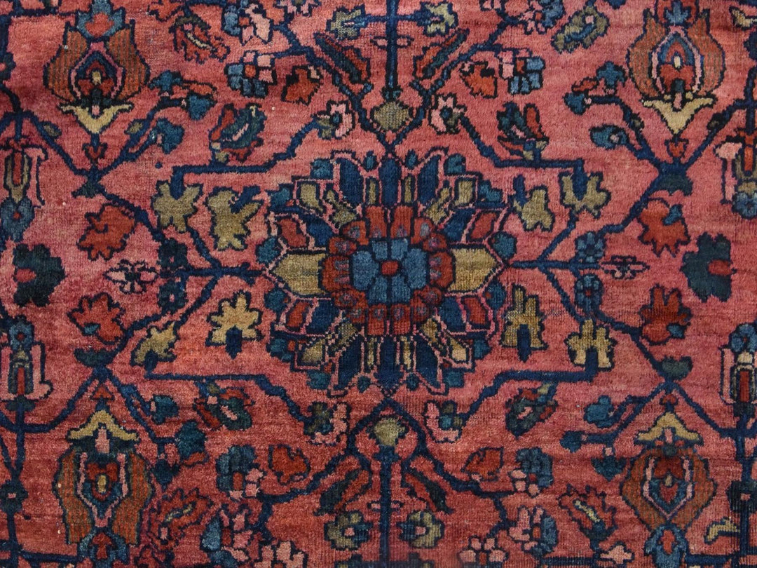 10'6" x 13'0" Vintage Hand Knotted Red Wool Rectangle Oriental Rug - MOA10278597