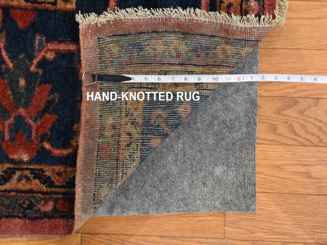 10'6" x 13'0" Vintage Hand Knotted Red Wool Rectangle Oriental Rug - MOA10278597