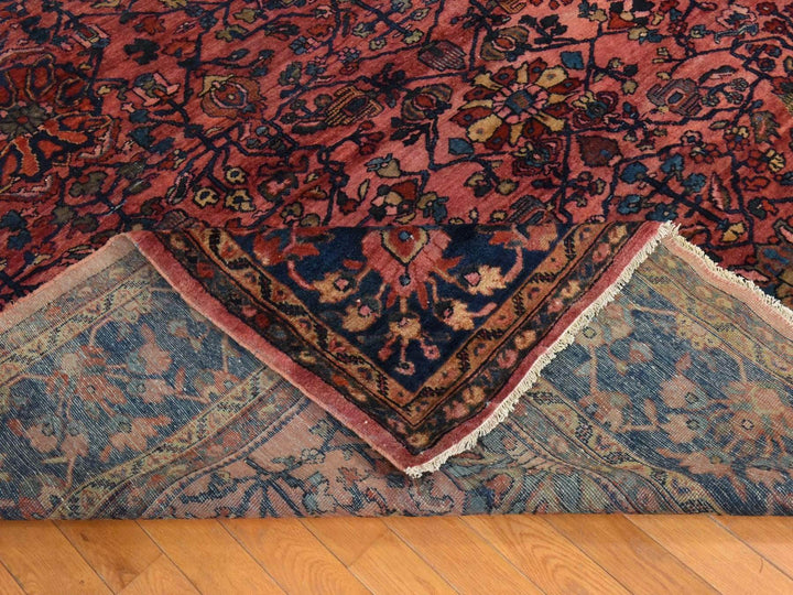 10'6" x 13'0" Vintage Hand Knotted Red Wool Rectangle Oriental Rug - MOA10278597