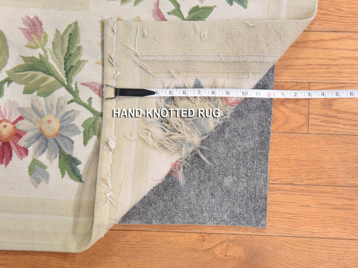 8'9" x 12'0" New Hand Woven Ivory Wool Rectangle Oriental Rug - MOA10278598