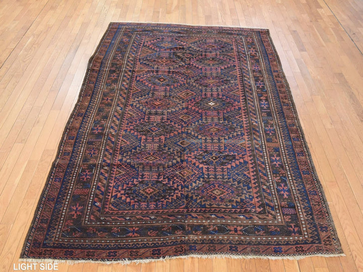 6'4" x 9'0" Vintage Hand Knotted Red Wool Rectangle Oriental Rug - MOA10278599