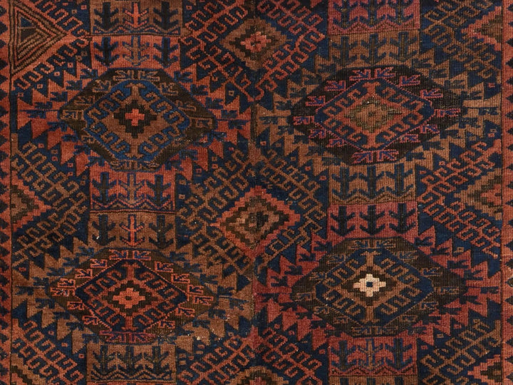6'4" x 9'0" Vintage Hand Knotted Red Wool Rectangle Oriental Rug - MOA10278599