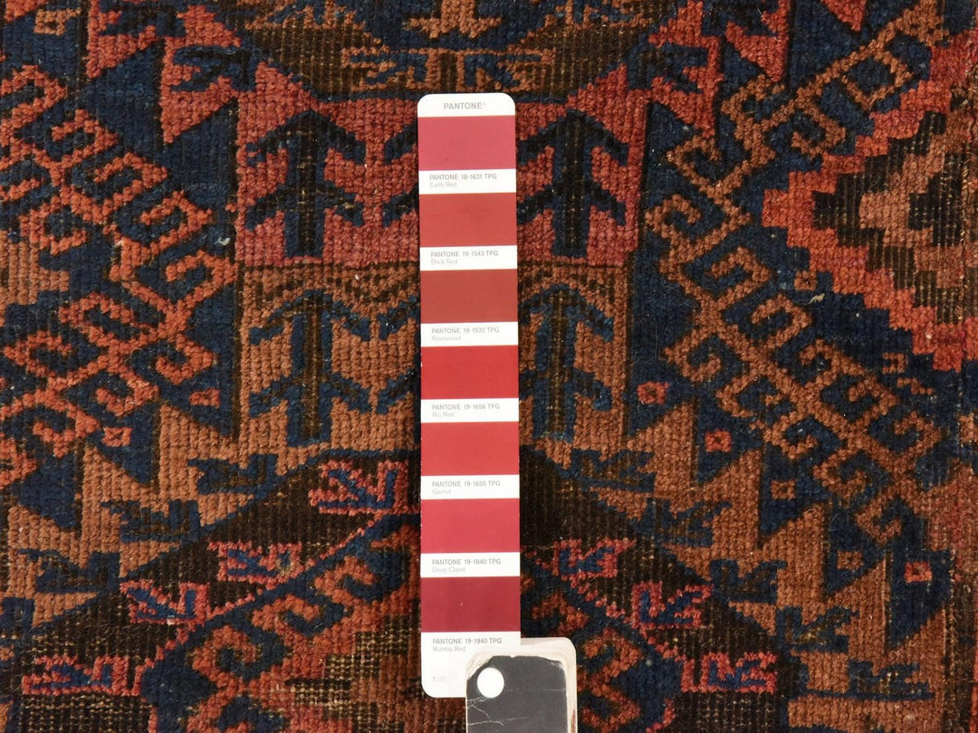6'4" x 9'0" Vintage Hand Knotted Red Wool Rectangle Oriental Rug - MOA10278599