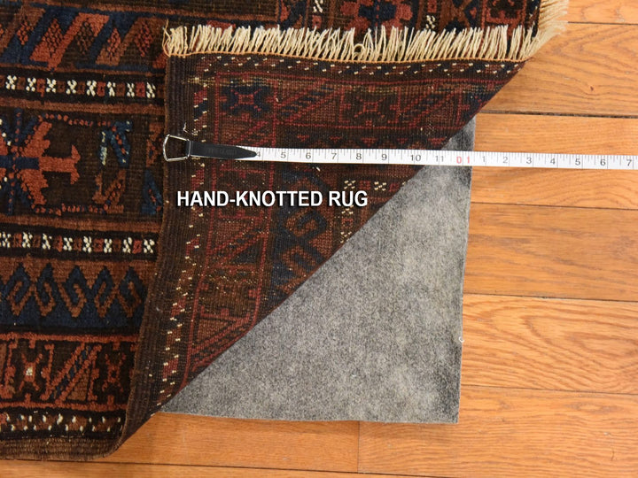 6'4" x 9'0" Vintage Hand Knotted Red Wool Rectangle Oriental Rug - MOA10278599