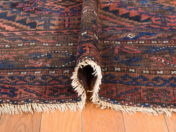 6'4" x 9'0" Vintage Hand Knotted Red Wool Rectangle Oriental Rug - MOA10278599