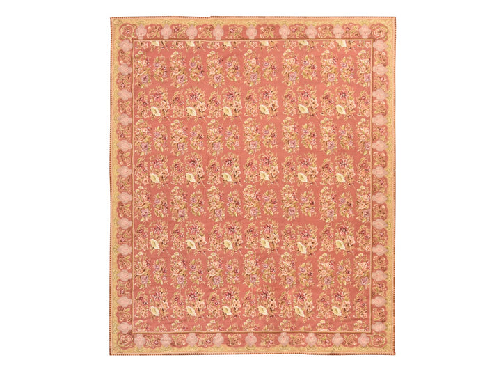 7'5" x 9'4" New Hand Stitched Pink Wool Rectangle Oriental Rug - MOA10278601