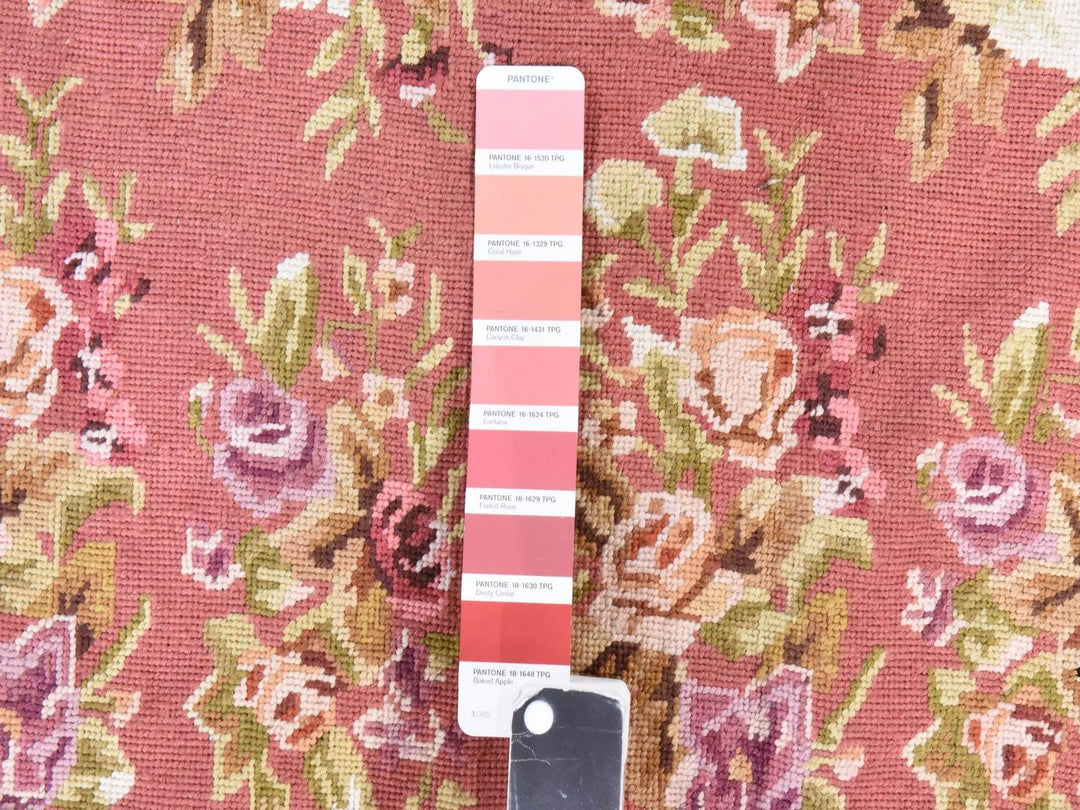 7'5" x 9'4" New Hand Stitched Pink Wool Rectangle Oriental Rug - MOA10278601