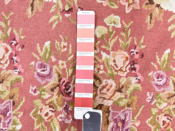 7'5" x 9'4" New Hand Stitched Pink Wool Rectangle Oriental Rug - MOA10278601
