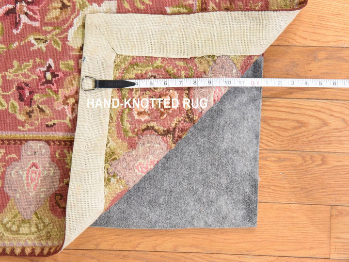 7'5" x 9'4" New Hand Stitched Pink Wool Rectangle Oriental Rug - MOA10278601