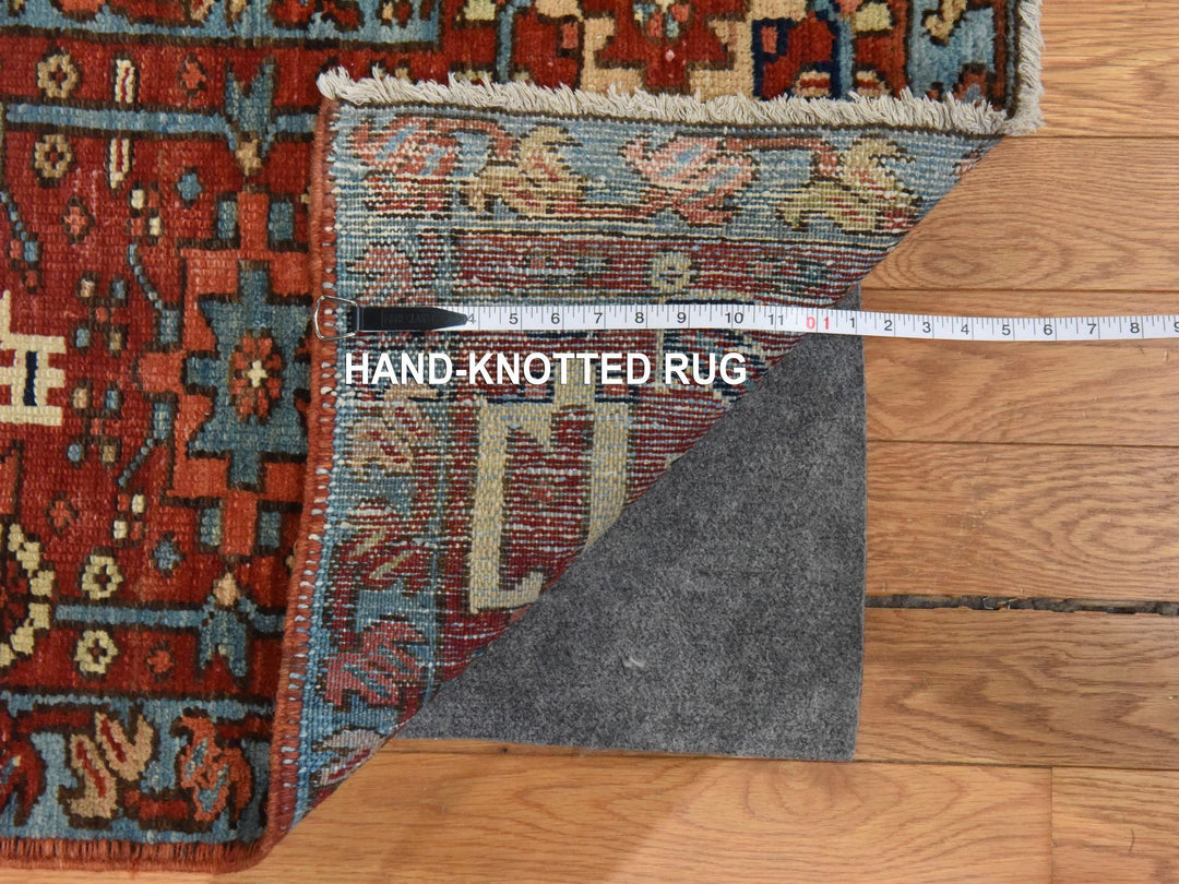 11'7" x 19'0" Vintage Hand Knotted Blue Wool Rectangle Oriental Rug - MOA10278603