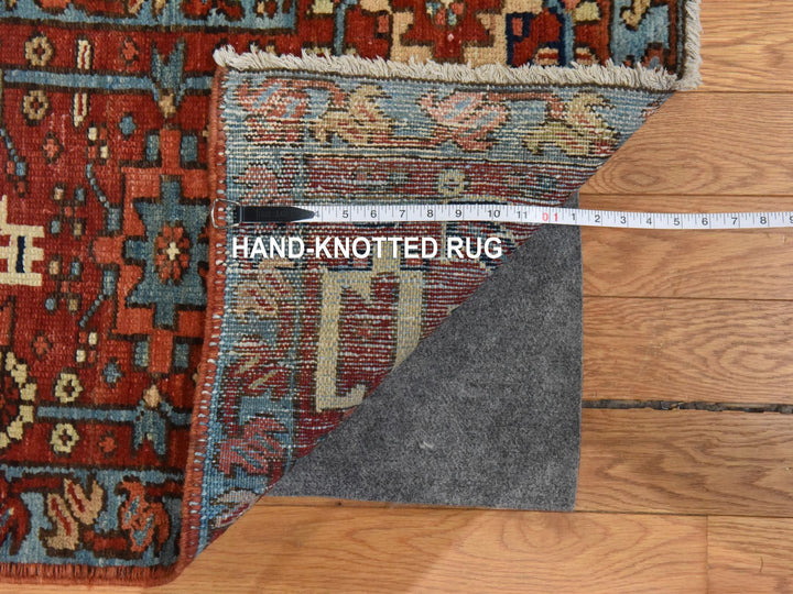 11'7" x 19'0" Vintage Hand Knotted Blue Wool Rectangle Oriental Rug - MOA10278603
