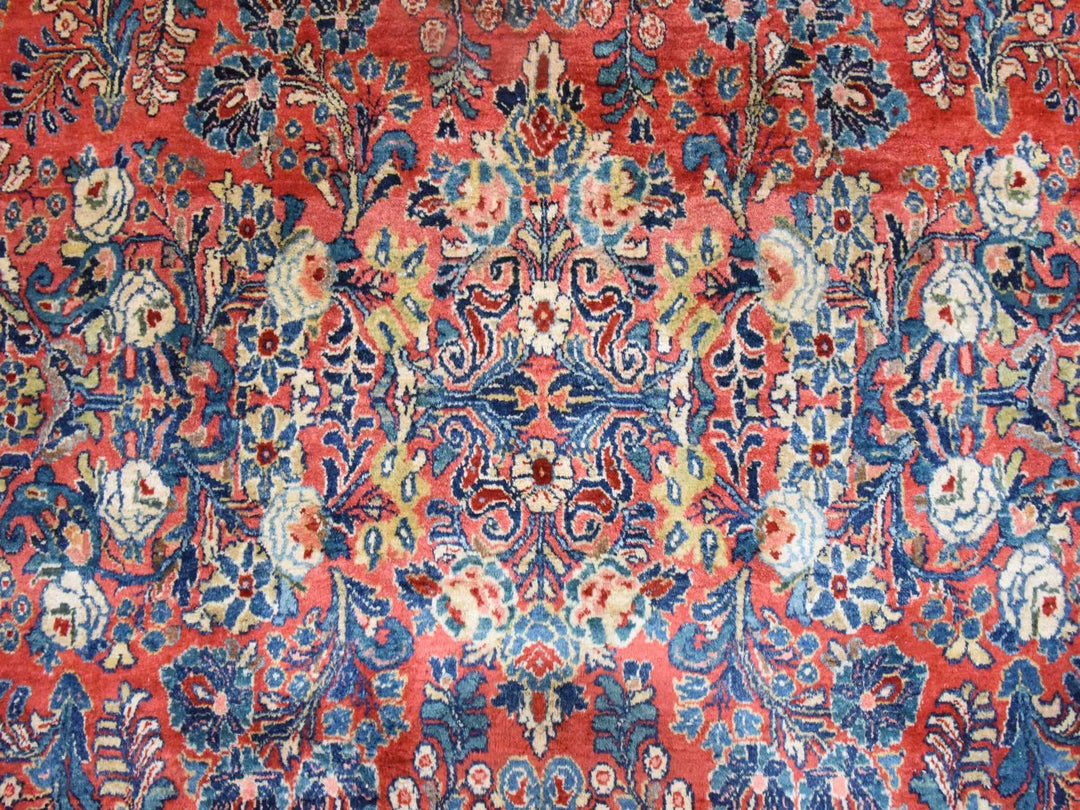 8'1" x 12'0" Vintage Hand Knotted Red Wool Rectangle Oriental Rug - MOA10278605