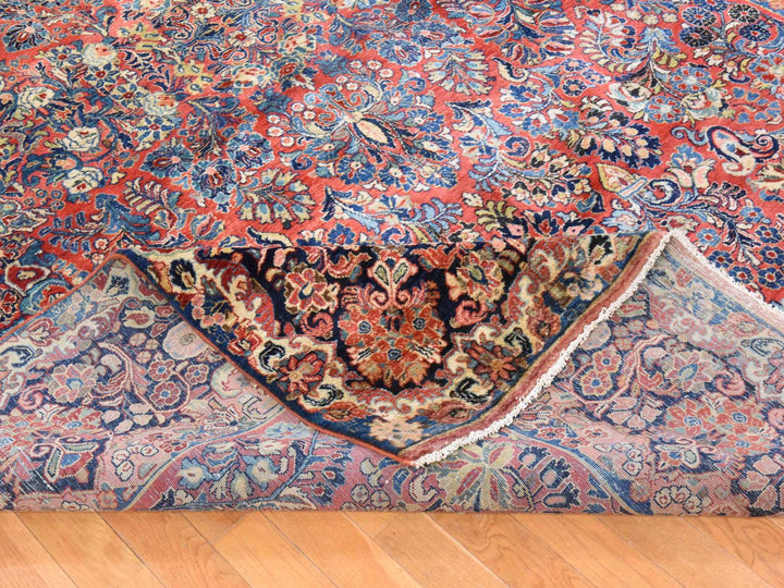 8'1" x 12'0" Vintage Hand Knotted Red Wool Rectangle Oriental Rug - MOA10278605