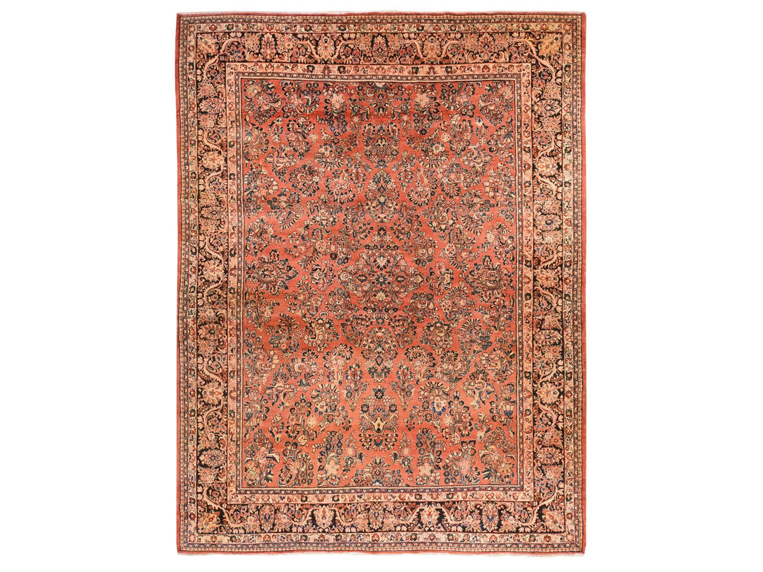 10'3" x 13'5" Vintage Hand Knotted Pink Wool Rectangle Oriental Rug - MOA10278606