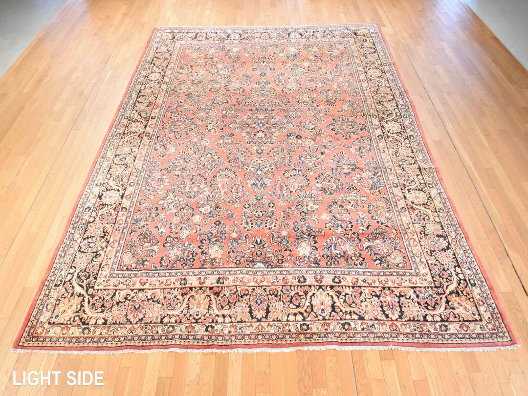 10'3" x 13'5" Vintage Hand Knotted Pink Wool Rectangle Oriental Rug - MOA10278606