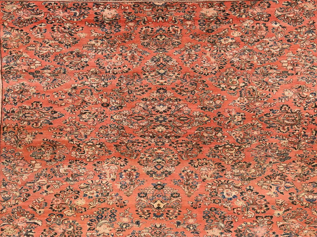 10'3" x 13'5" Vintage Hand Knotted Pink Wool Rectangle Oriental Rug - MOA10278606