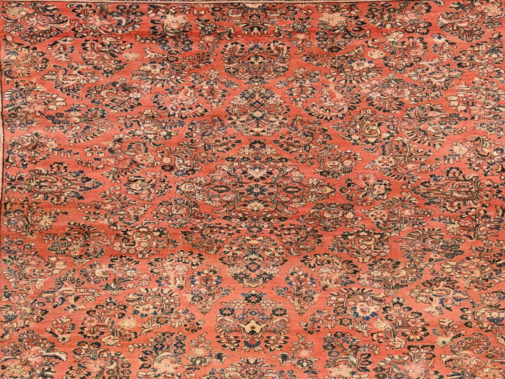 10'3" x 13'5" Vintage Hand Knotted Pink Wool Rectangle Oriental Rug - MOA10278606