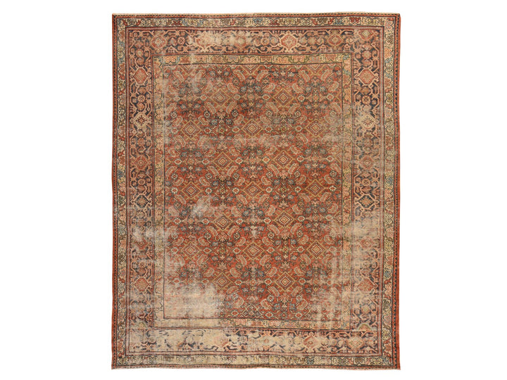 8'2" x 10'6" Vintage Hand Knotted Red Wool Rectangle Oriental Rug - MOA10278608