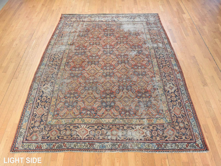 8'2" x 10'6" Vintage Hand Knotted Red Wool Rectangle Oriental Rug - MOA10278608