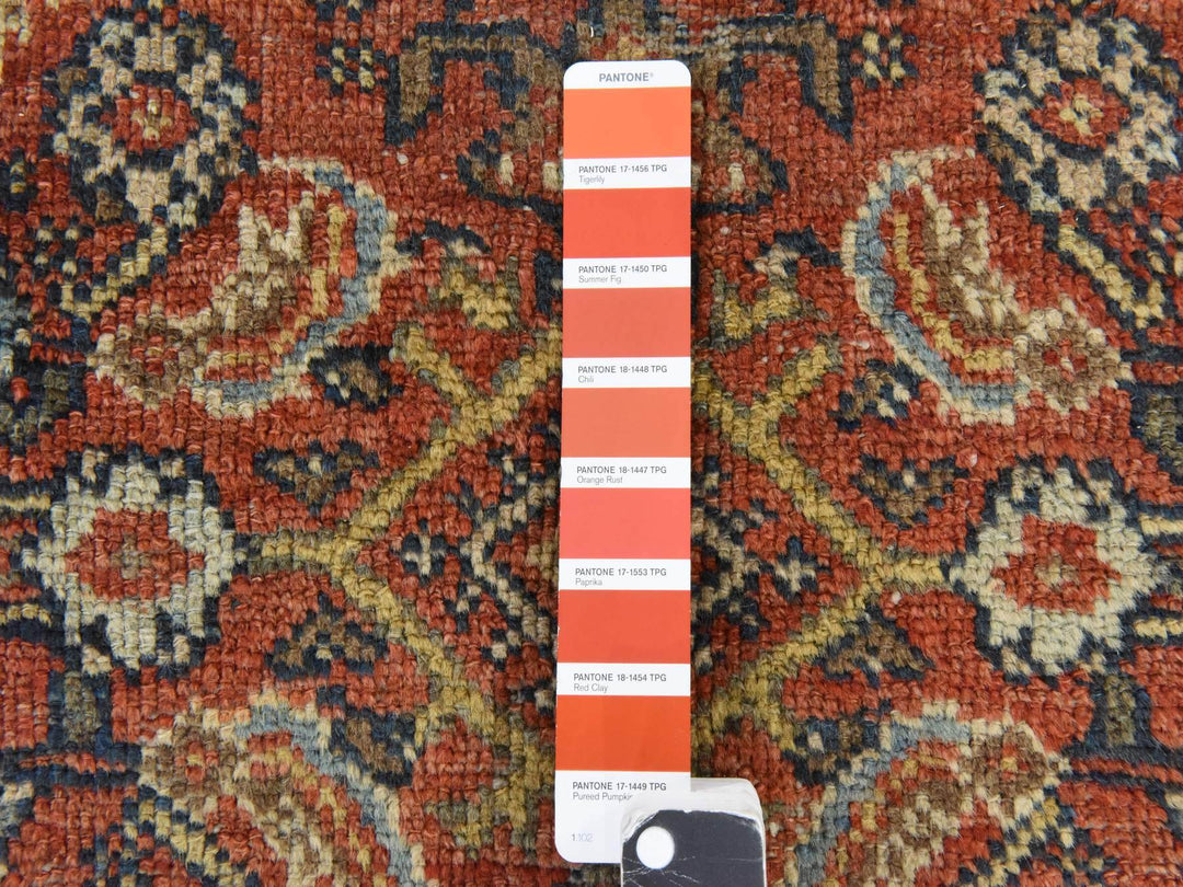 8'2" x 10'6" Vintage Hand Knotted Red Wool Rectangle Oriental Rug - MOA10278608