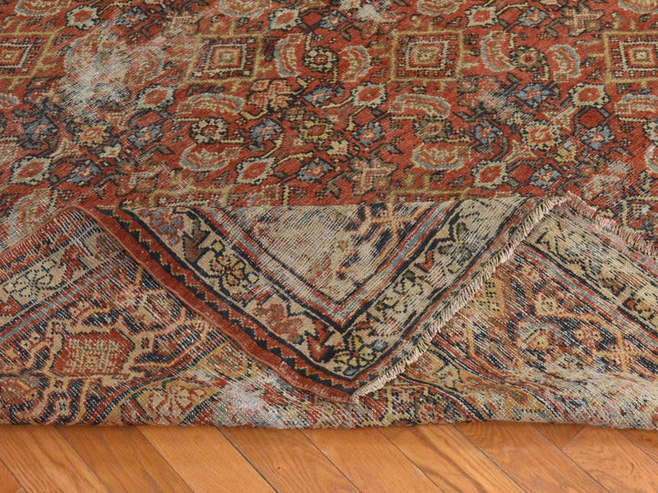 8'2" x 10'6" Vintage Hand Knotted Red Wool Rectangle Oriental Rug - MOA10278608