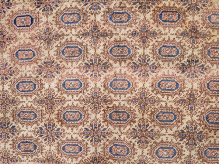 6'2" x 9'3" Vintage Hand Knotted Beige Wool Rectangle Oriental Rug - MOA10278609