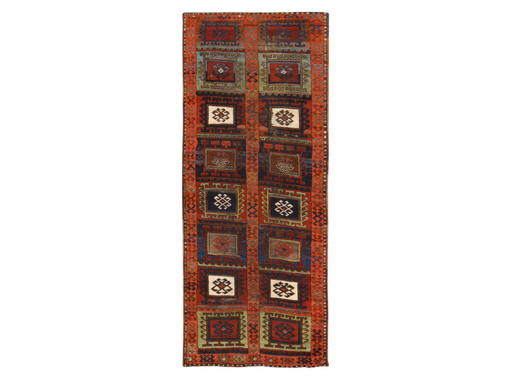 3'0" x 8'3" Vintage Hand Knotted Orange Wool Runner Oriental Rug - MOA10278612