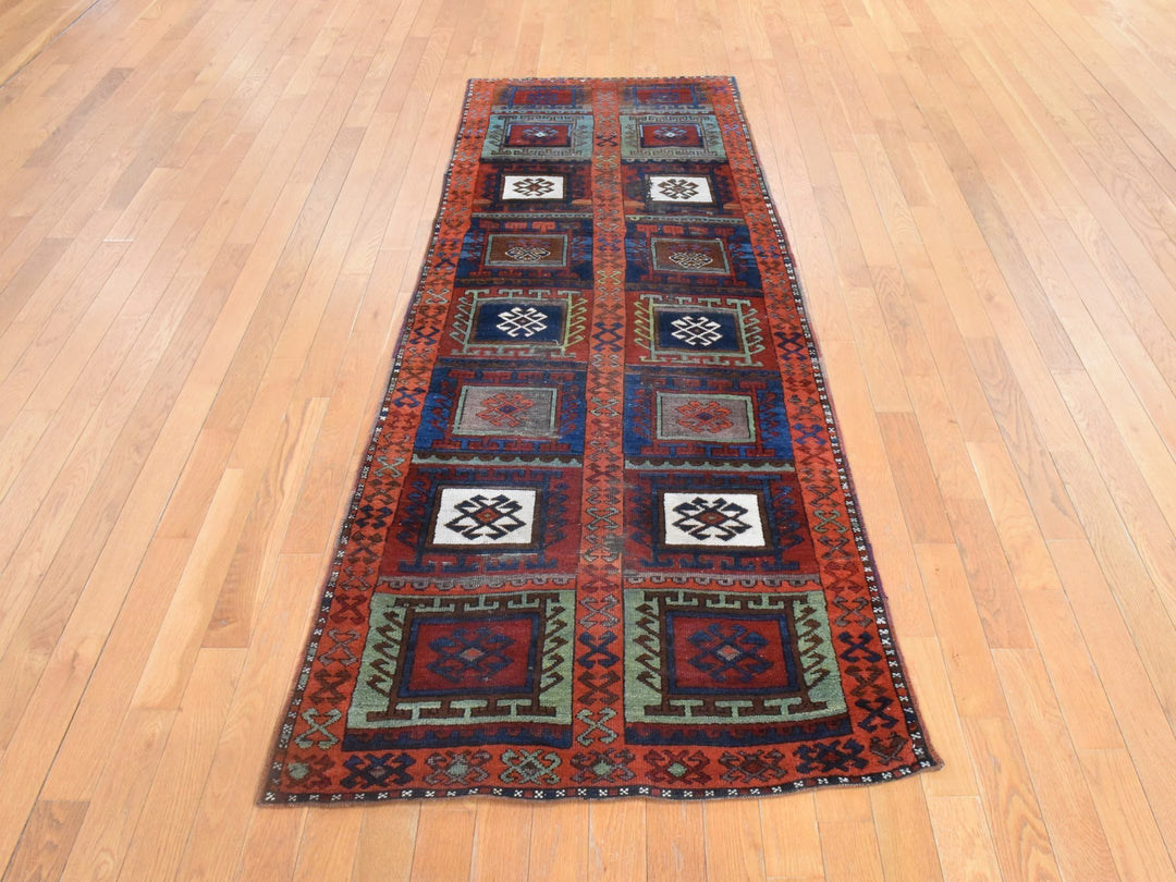 3'0" x 8'3" Vintage Hand Knotted Orange Wool Runner Oriental Rug - MOA10278612
