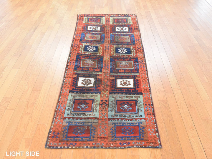 3'0" x 8'3" Vintage Hand Knotted Orange Wool Runner Oriental Rug - MOA10278612