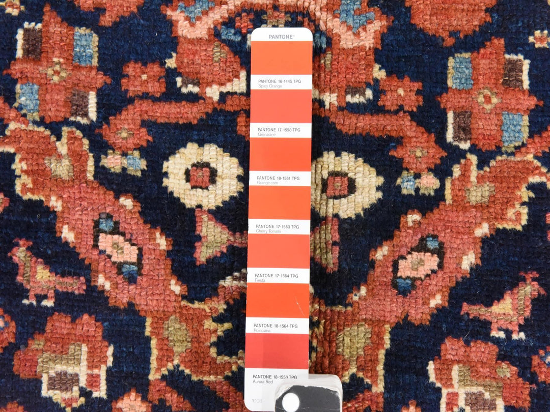 6'0" x 13'9" Vintage Hand Knotted Blue Wool Rectangle Oriental Rug - MOA10278613