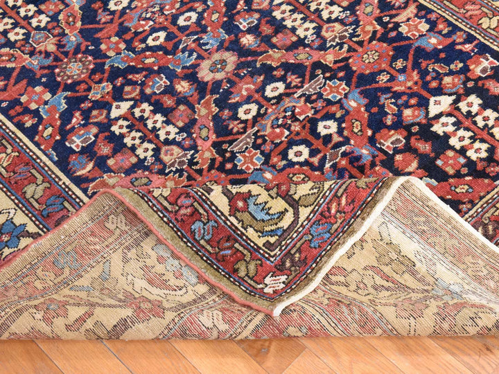 6'0" x 13'9" Vintage Hand Knotted Blue Wool Rectangle Oriental Rug - MOA10278613
