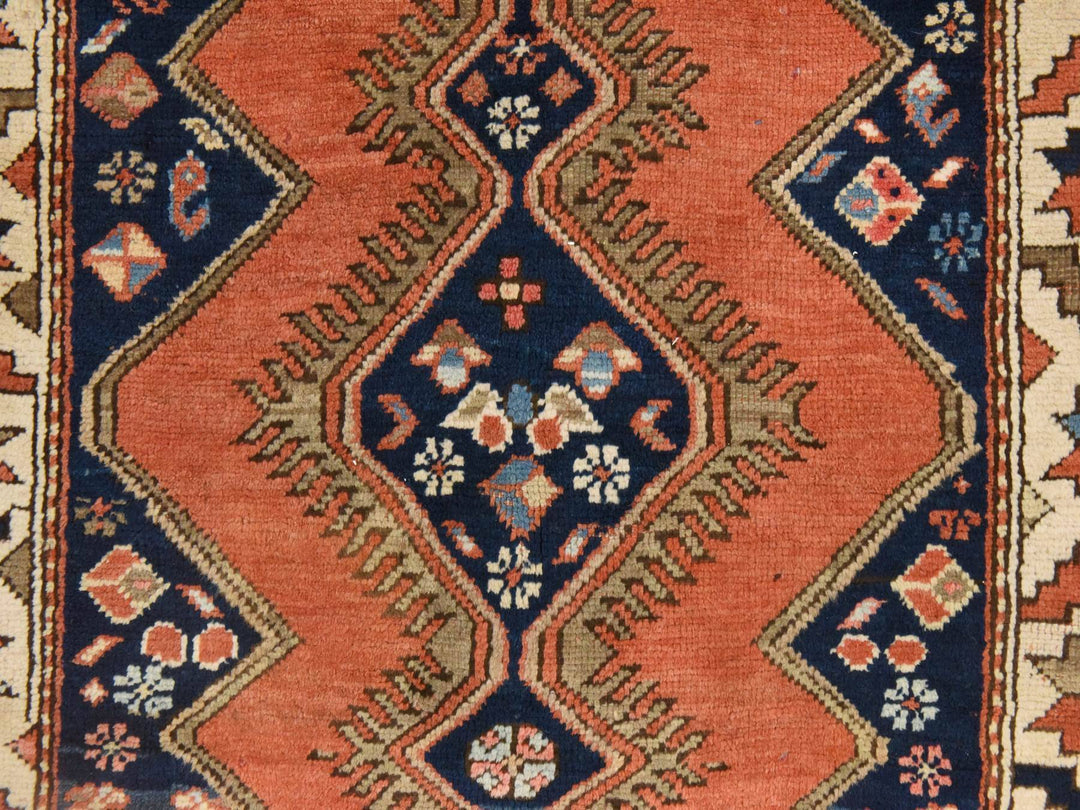 3'8" x 4'10" Vintage Hand Knotted Orange Wool Rectangle Oriental Rug - MOA10278614