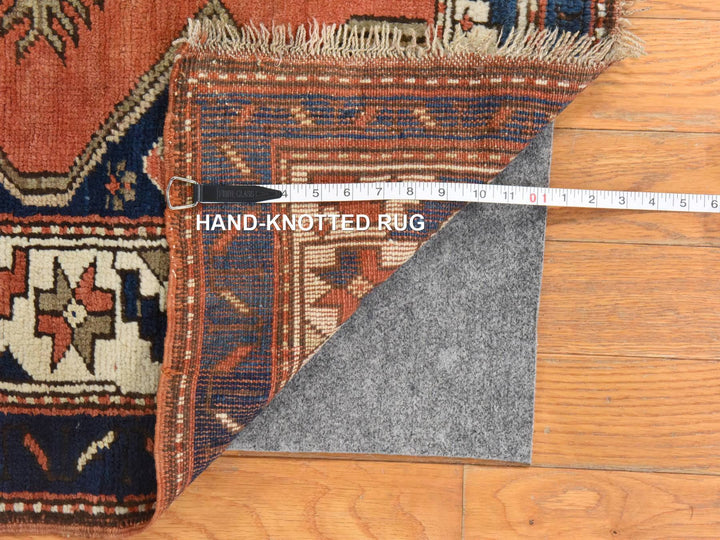 3'8" x 4'10" Vintage Hand Knotted Orange Wool Rectangle Oriental Rug - MOA10278614