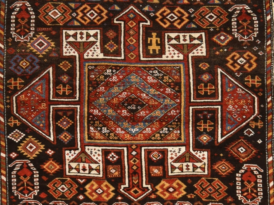 4'10" x 9'6" Vintage Hand Knotted Brown Wool Runner Oriental Rug - MOA10278615
