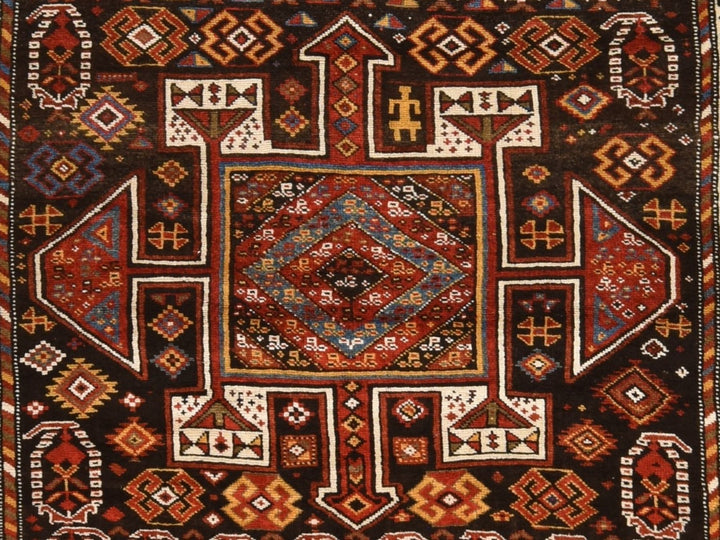 4'10" x 9'6" Vintage Hand Knotted Brown Wool Runner Oriental Rug - MOA10278615
