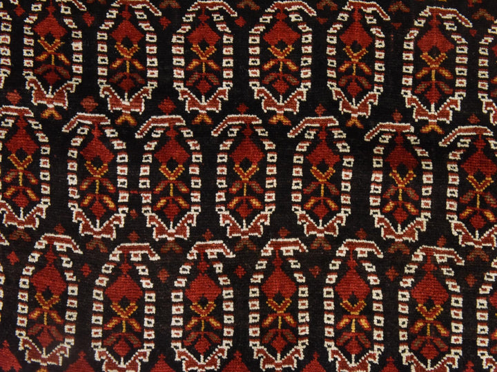 4'10" x 9'6" Vintage Hand Knotted Brown Wool Runner Oriental Rug - MOA10278615
