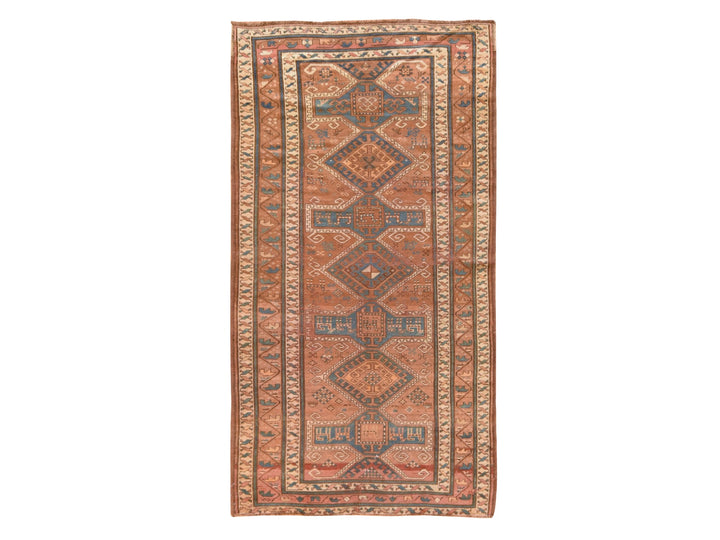 4'2" x 8'1" Vintage Hand Knotted Brown Wool Runner Oriental Rug - MOA10278616