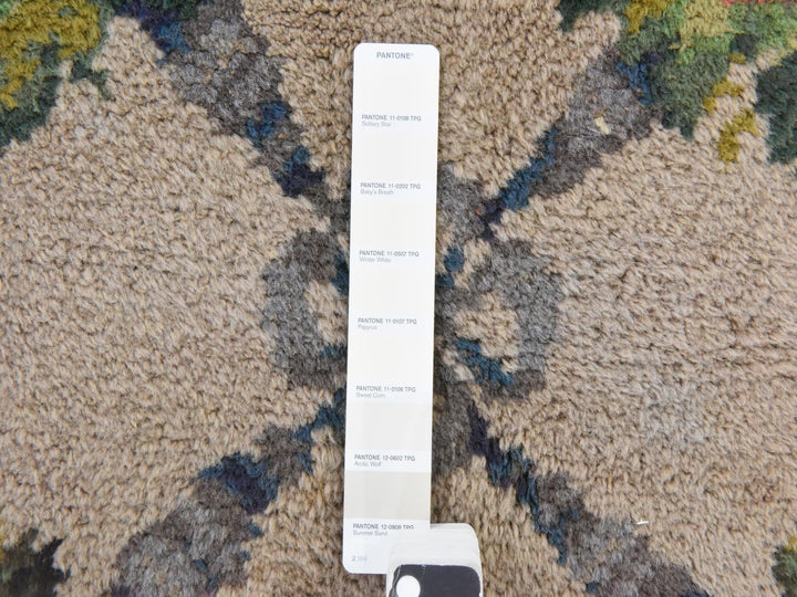 8'2" x 11'2" Vintage Hand Knotted Ivory Wool Rectangle Oriental Rug - MOA10278617