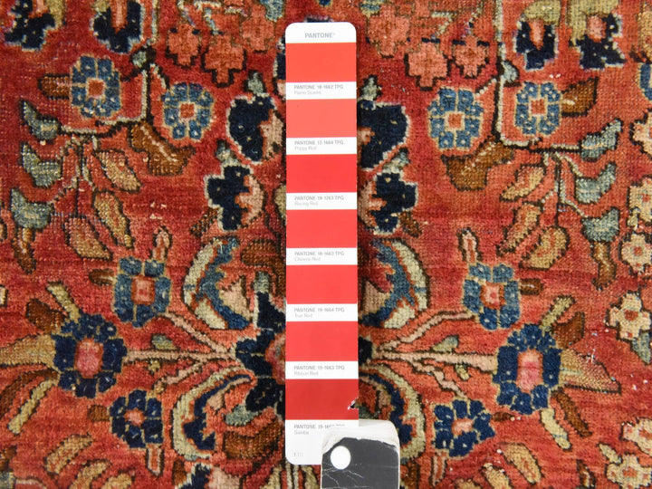 4'2" x 6'9" Vintage Hand Knotted Red Wool Rectangle Oriental Rug - MOA10278618