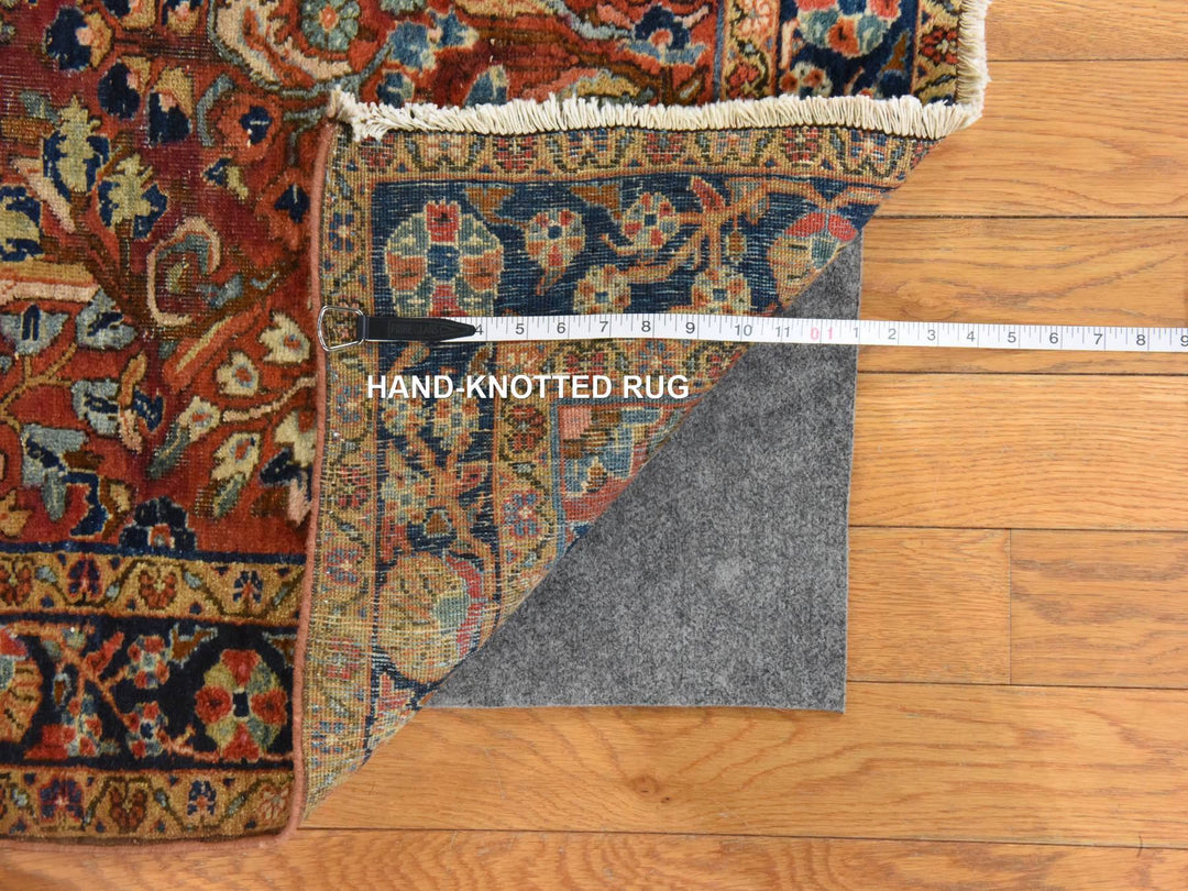 4'2" x 6'9" Vintage Hand Knotted Red Wool Rectangle Oriental Rug - MOA10278618